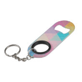 カラフルは三角形の背景を抽出します キーホルダー栓抜き (正面アングル)