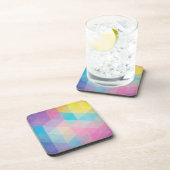 カラフルは三角形の背景を抽出します コースター (右側)