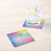 カラフルは三角形の背景を抽出します スクエアペーパーコースター (インサイチュ)
