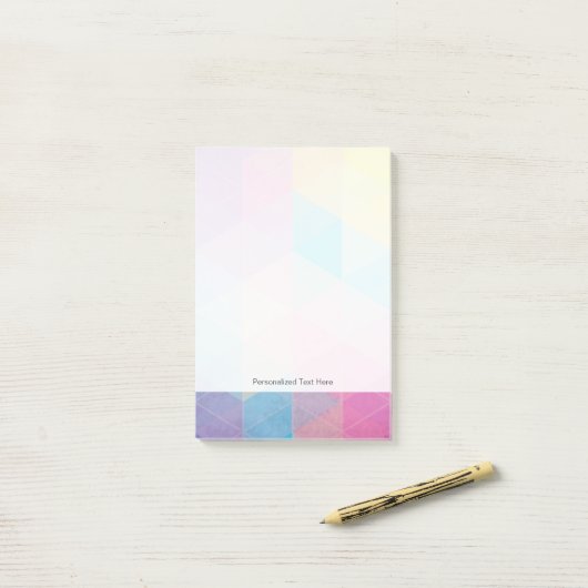 カラフルは三角形の背景を抽出します ポストイット (デスク上)