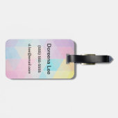 カラフルは三角形の背景を抽出します ラゲッジタグ (裏面横)