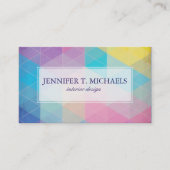 カラフルは三角形の背景を抽出します 名刺 (正面)