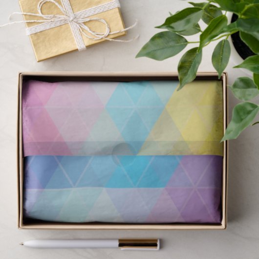 カラフルは三角形の背景を抽出します 薄葉紙 (ギフト)