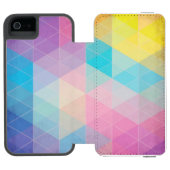 カラフルは三角形の背景を抽出します INCIPIO iPhoneウォレットケース (フォリオ Open)