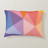 カラフルは三角形パターンを抽出します アクセントクッション (裏面)