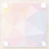 カラフルは三角形パターンを抽出します ガラスコースター (裏面)