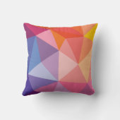 カラフルは三角形パターンを抽出します クッション (裏面)