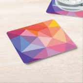 カラフルは三角形パターンを抽出します スクエアペーパーコースター (アングル)