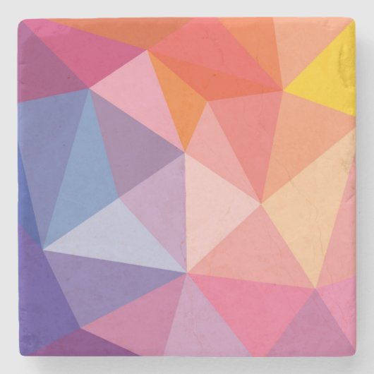 カラフルは三角形パターンを抽出します ストーンコースター (正面)