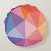 カラフルは三角形パターンを抽出します ラウンドクッション (裏面)