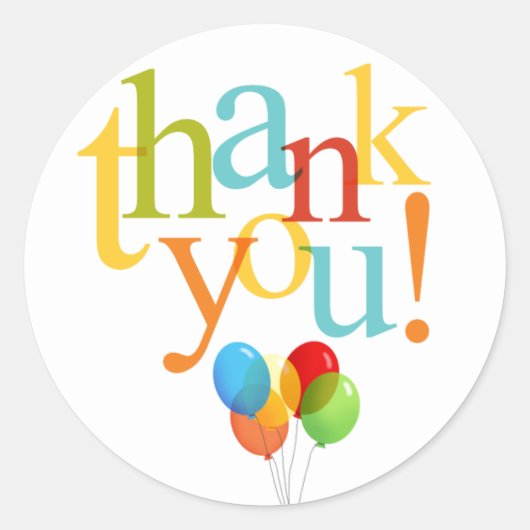 カラフルは封筒用シール感謝していしています ラウンドシール (正面)