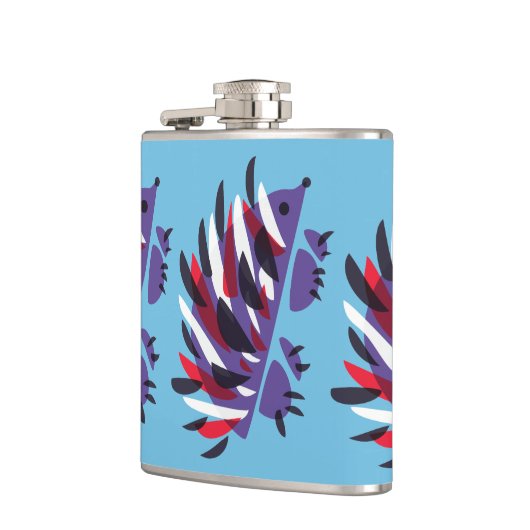 カラフルは幾何学的でかわいいハリネズミを抽出します フラスク (左)