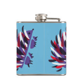 カラフルは幾何学的でかわいいハリネズミを抽出します フラスク (裏面)