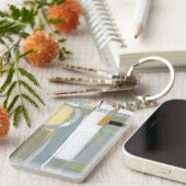 カラフルは幾何学的な形を抽出します キーホルダー (正面右)