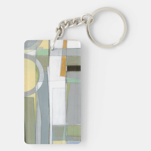 カラフルは幾何学的な形を抽出します キーホルダー (裏面)