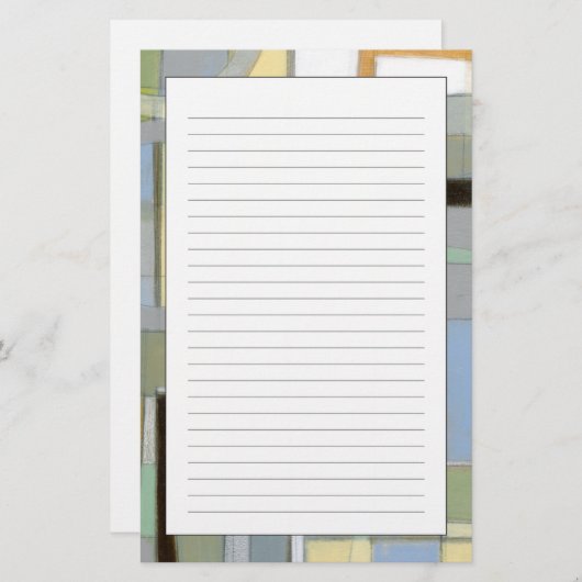 カラフルは幾何学的な形を抽出します 便箋 (正面/裏面)