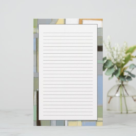 カラフルは幾何学的な形を抽出します 便箋 (スタンド正面)