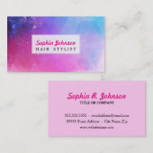 カラフルは幾何学的な空の銀河系を抽出します 名刺 (正面/裏面)