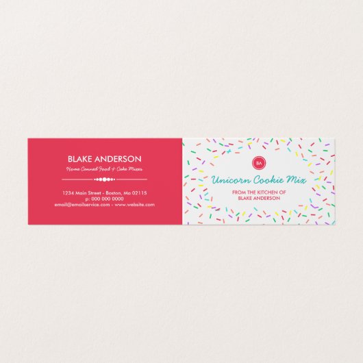 カラフルは手製のクッキーの組合せを振りかけます 名刺 (外部フラット)