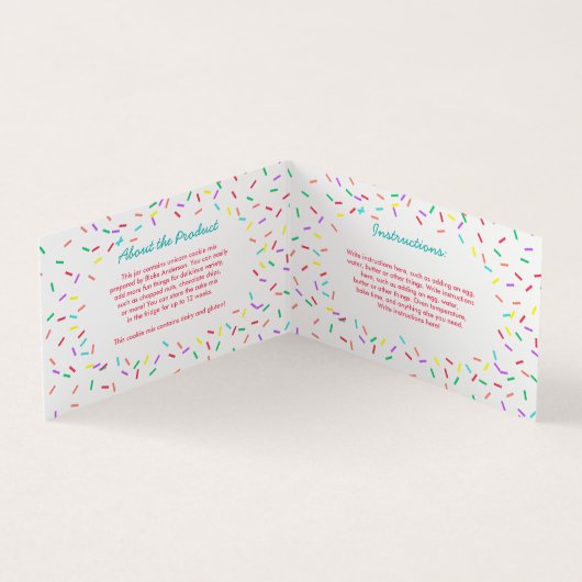 カラフルは手製のクッキーの組合せを振りかけます 名刺 (内部)