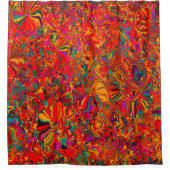 カラフルは数々のな色の背景を抽出します シャワーカーテン (正面)