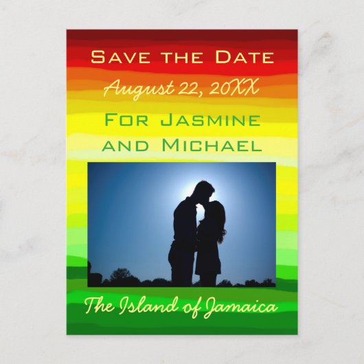 カラフルは景色-保存の日付の郵便はがき--を抽出します 案内ポストカード (正面)