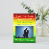 カラフルは景色-保存の日付の郵便はがき--を抽出します 案内ポストカード (スタンド正面)