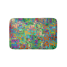 カラフルは正方形とのデジタル芸術を抽出します バスマット