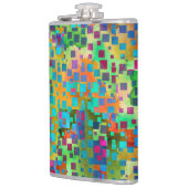 カラフルは正方形とのデジタル芸術を抽出します フラスク (左)