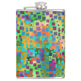 カラフルは正方形とのデジタル芸術を抽出します フラスク