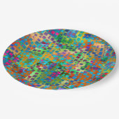 カラフルは正方形とのデジタル芸術を抽出します ペーパープレート (アングル)