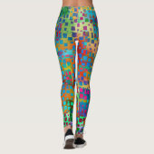 カラフルは正方形とのデジタル芸術を抽出します レギンス (裏面)