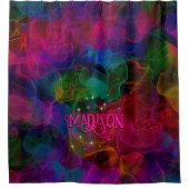 カラフルは煙エレガントモノグラムを引き付ける シャワーカーテン (正面)