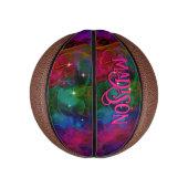 カラフルは煙エレガントモノグラムを引き付ける ミニバスケットボール (縦)