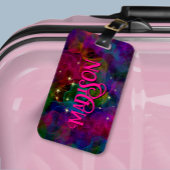 カラフルは煙エレガントモノグラムを引き付ける ラゲッジタグ