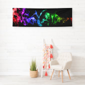 カラフルは煙-暗闇の虹--を抽出します 横断幕 (インサイチュ)