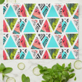 カラフルは熱帯パターンを抽出します キッチンタオル (折り畳み)