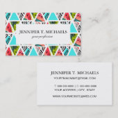 カラフルは熱帯パターンを抽出します 名刺 (正面/裏面)