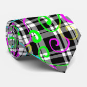 カラフルは白黒格子縞で渦巻きます ネクタイ (ロール)