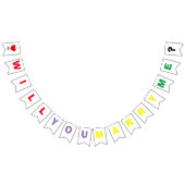 カラフルは結婚します私と-旗布の旗決定します バンティングフラッグ (全)