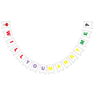 カラフルは結婚します私と-旗布の旗決定します バンティングフラッグ