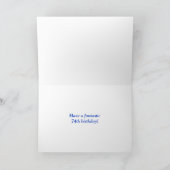 カラフルは縞で飾ります + 虹パターン"74歳! " カード (内部)