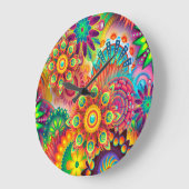 カラフルは背景を抽出します ラージ壁時計 (傾斜)