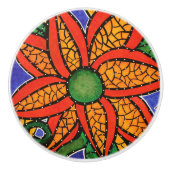 カラフルは花の明るい色を抽出します セラミックノブ (正面)