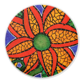 カラフルは花の明るい色を抽出します セラミックノブ