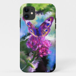 カラフルは蝶絵画を抽出します iPhone 11 ケース