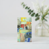 カラフルは都市景観の元の芸術の絵画を抽出します 名刺 (スタンド正面)