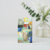 カラフルは都市景観の元の芸術の絵画を抽出します 名刺 (スタンド正面)