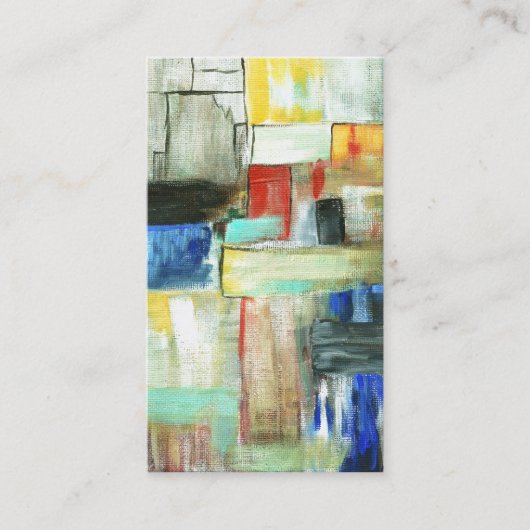カラフルは都市景観の元の芸術の絵画を抽出します 名刺 (正面)