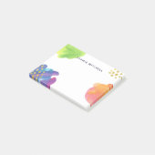 カラフルは金ゴールドの水彩画を抽出します ポストイット (アングル)